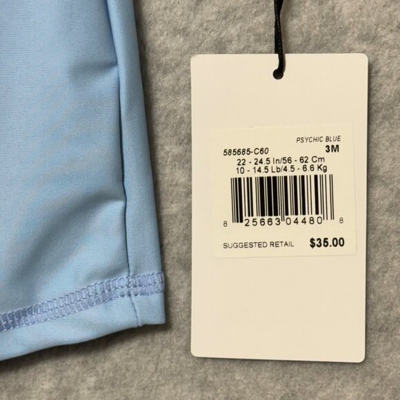 Hurley Baby Boy 3M Infant Swimsuit Rashguard one piece Psychic Blue UPF 50+ - Picture 5 of 6